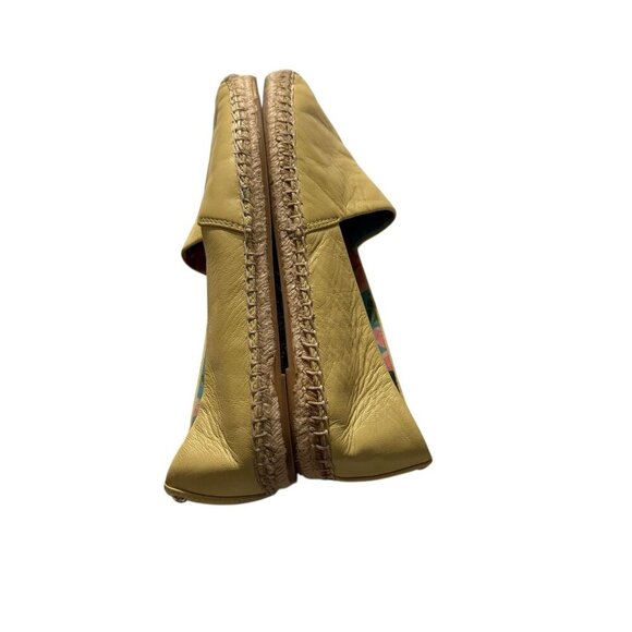 Sam Edelman Yellow Leather Espadrille Flats With Woven Jute Sole Womens Size 8.5 - Picture 6 of 9